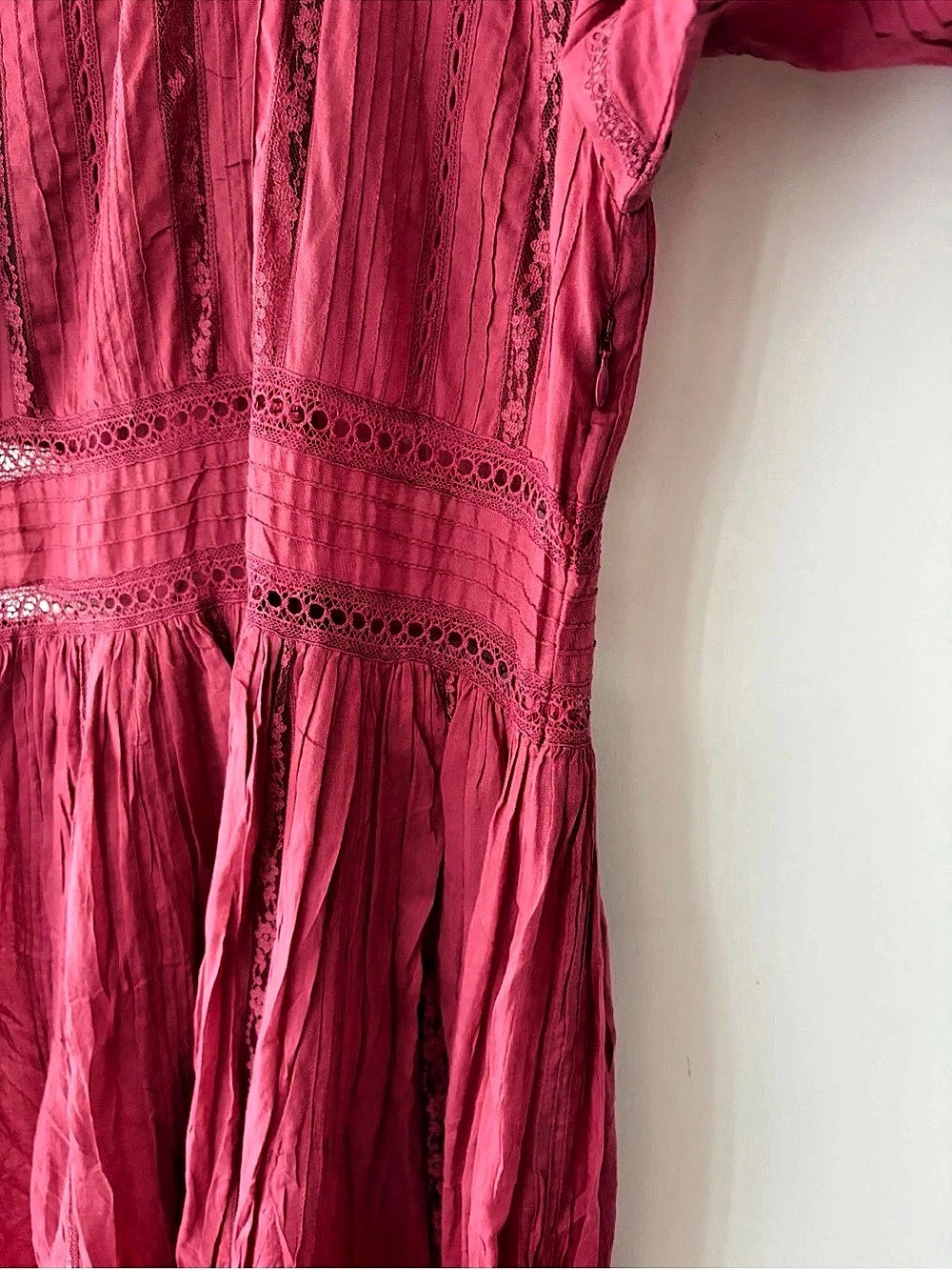 Doen Lace Detail Maxi Dress in Pink Size XS Like New - Picture 5 of 6